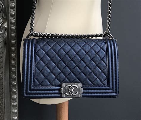 chanel boy blue black|Chanel boys black accessories.